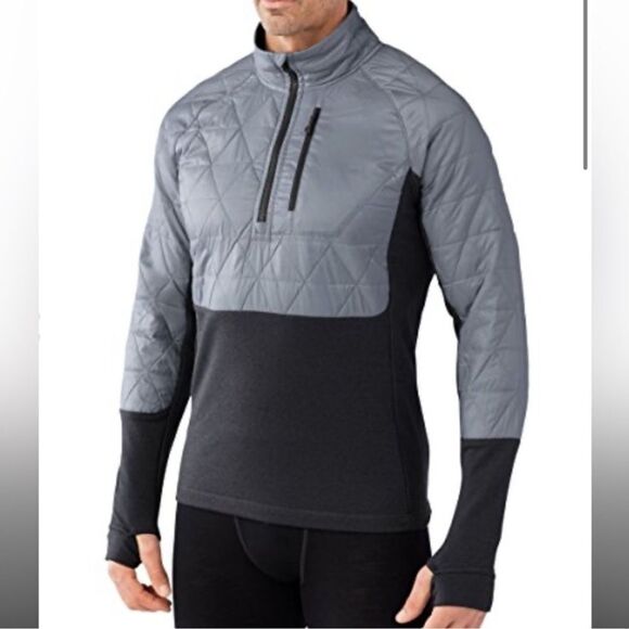 Smartwool Mens XL Propulsion 60 Hybrid 1/2 Zip Pullover Jacket Silver Gray - Picture 10 of 10